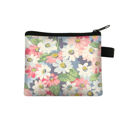 Floral Print 13.5*11 CM Cosmetic Bag Napkin Organizer Coin Card Lipstick Pouches