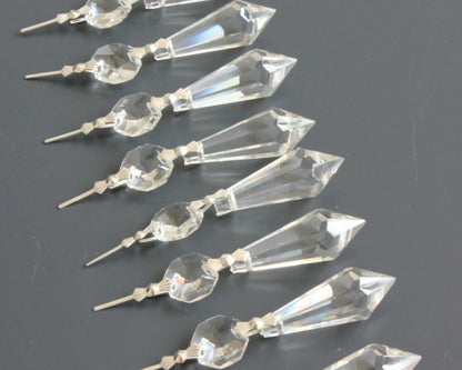 10Pcs 1.5"Clear Glass Prisms Teardrop Hangings Crystal Chandelier Lamp Part