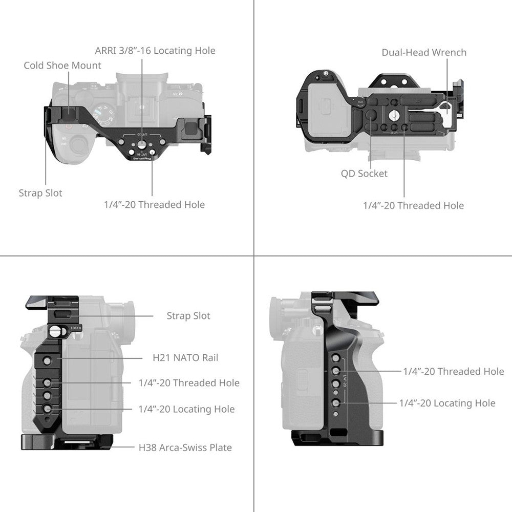 SmallRig Full Camera Cage for Sony Alpha 7R V / 7 IV / 7S III / 1 / 7R IV / 7 V