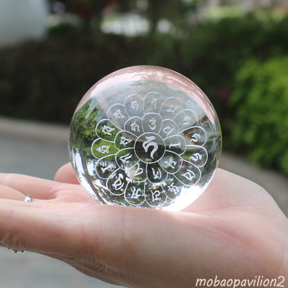 6cm Crystal Carving Buddhism True Word The Destruction of Destiny in The Land