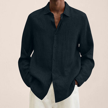 Tops T Shirt Blouse Shirt Tunic Long Sleeve Cotton Linen Long Sleeve Men Baggy