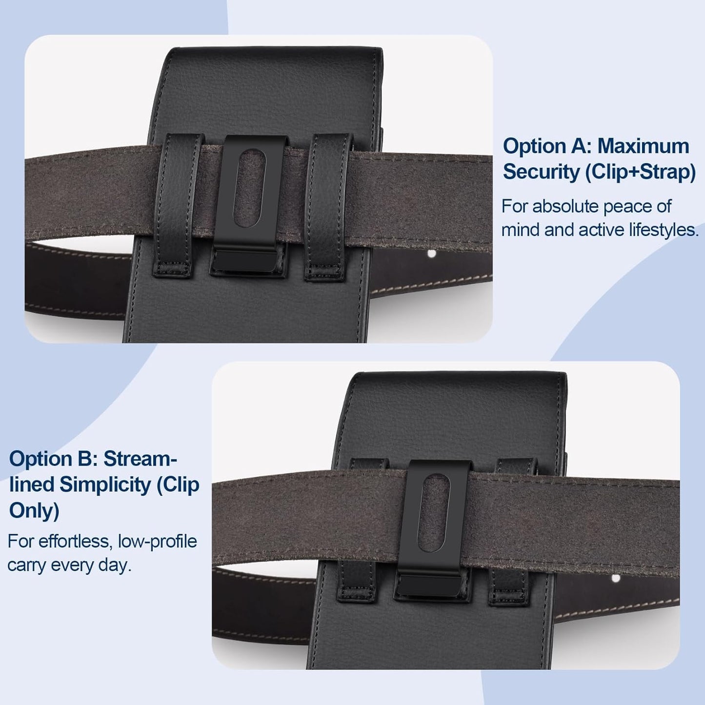 Leather Cell Phone Holster with Belt Clip Strong Magnetic Closure for Iphone Pro