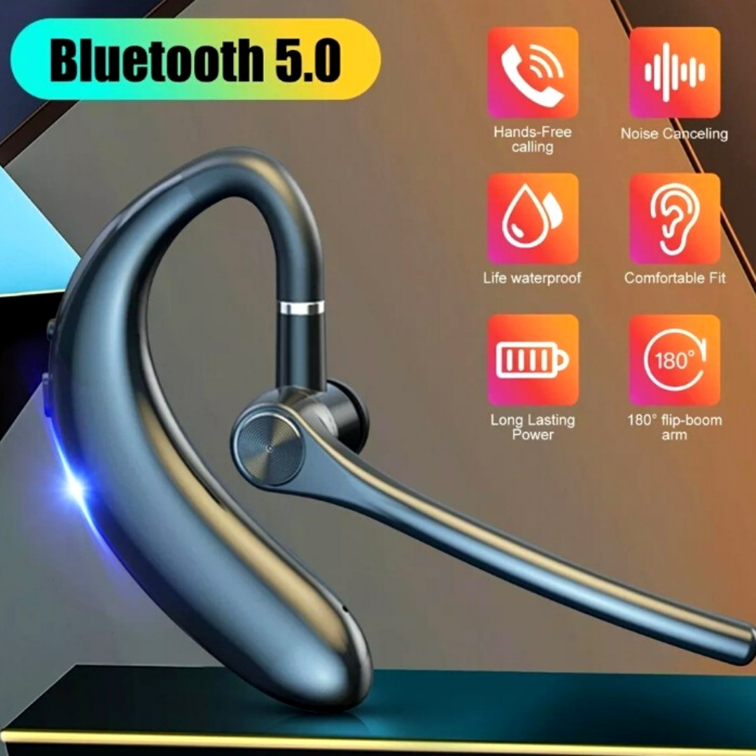 Wireless Bluetooth 5.0 Earpiece Noise Cancelling Headset Driving Trucker Earbuds