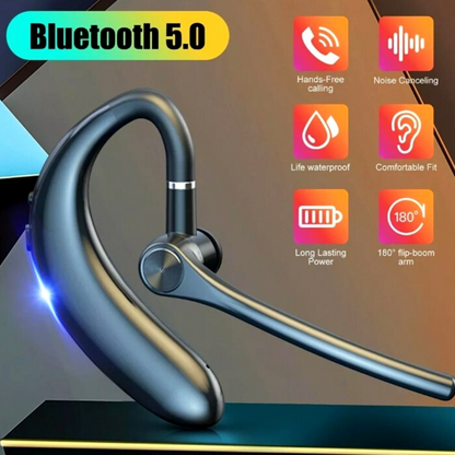 Wireless Bluetooth 5.0 Earpiece Noise Cancelling Headset Driving Trucker Earbuds