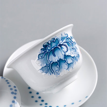 130ml Porcelain Teaware Gaiwan for Green Tea Tureen Covered Bowl Handpainted Lid