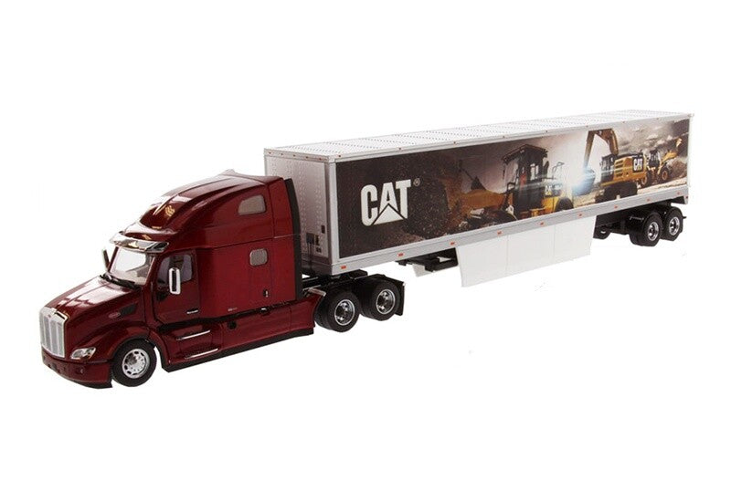 1:50 DM Peterbilt 579 Van Trailer Container Truck Vehicle Lorry Diecast Model