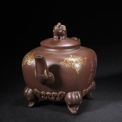 Chinese Yixing Zisha Clay Handmade Exquisite Teapot （万象更新 底款：徐汉棠）