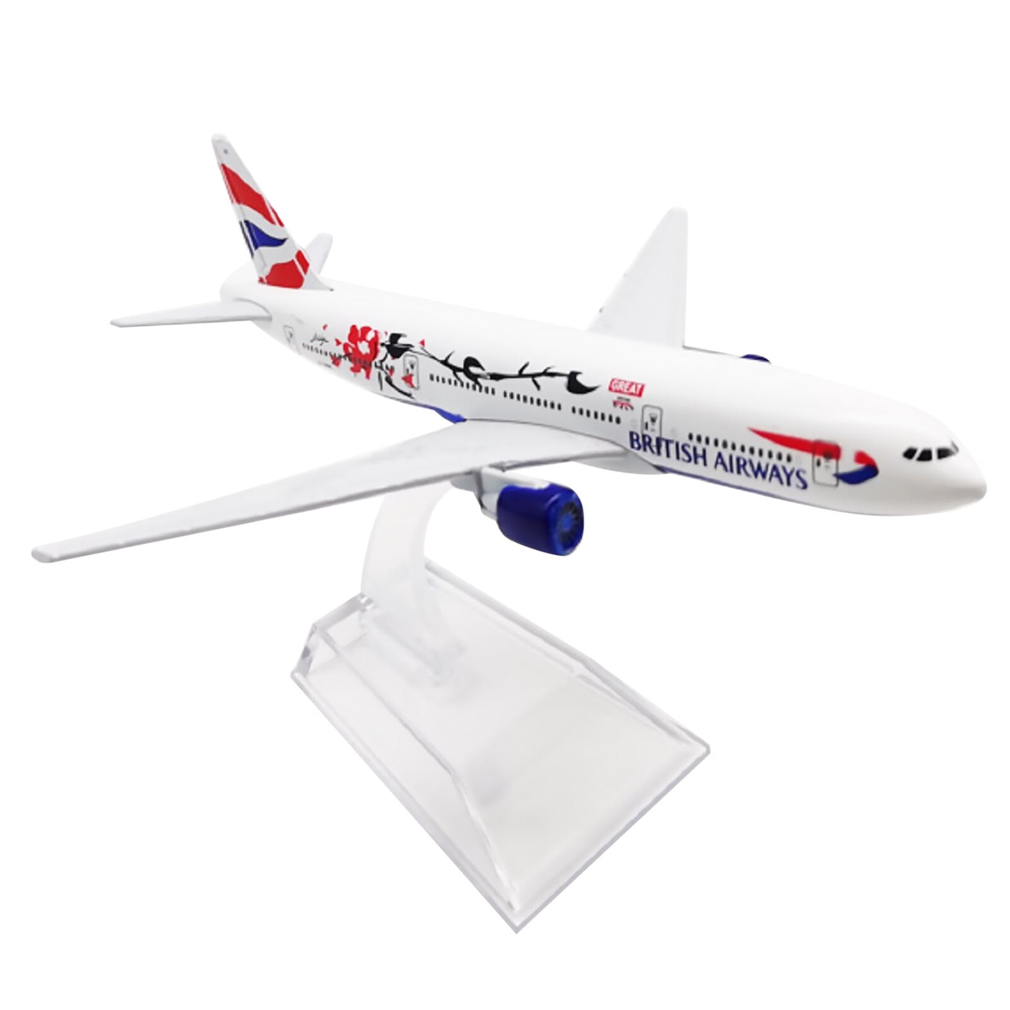 1/400 Aircraft British 777 B777 Plum Plane Model Plane Souvenir Static Display