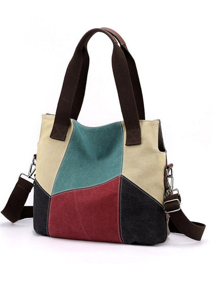 Bag Canvas Totes Handbag Patchwork Messenger Shoulder Bags Crossbody 32*13*30 CM