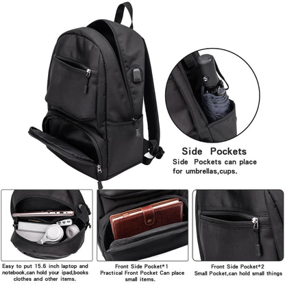 Waterproof Backpack Business Large 15.6 Inch Laptop Computer Rucksack School Bag