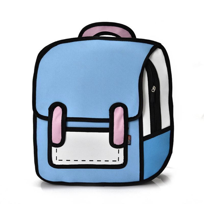 Women Backpack Cartoon School Bag Comic Bookbag Teenager Girls