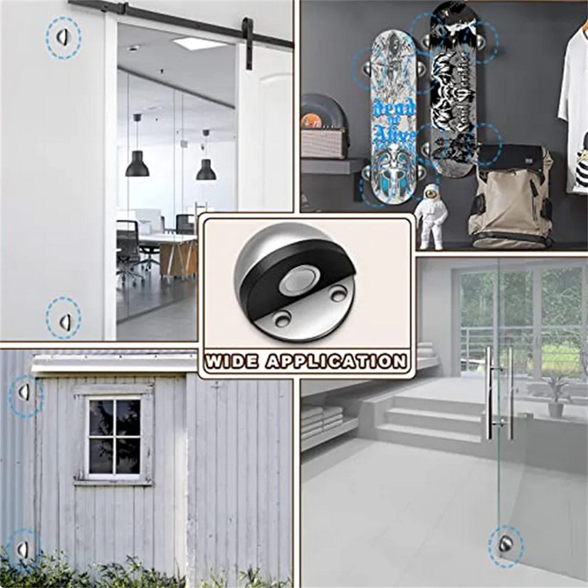 Stainless Steel Magnetic Suction Rubber Semi-circle Anti-collision Door Stop;