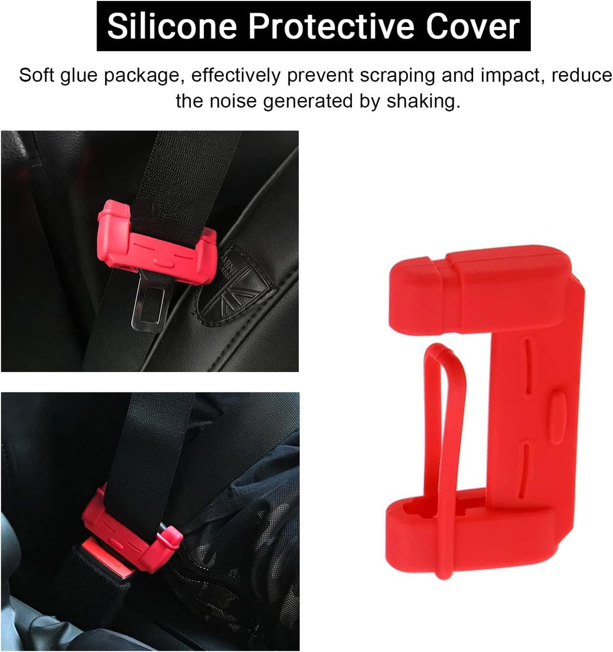 Car Seat Belt Buckle Clip Silicone Anti-Scratch Protector Cover Protective Strip