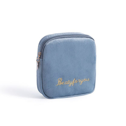 Cosmetic Bag Soft Velvet Make Up Storage Toiletry Package Travel Organizer Pouch