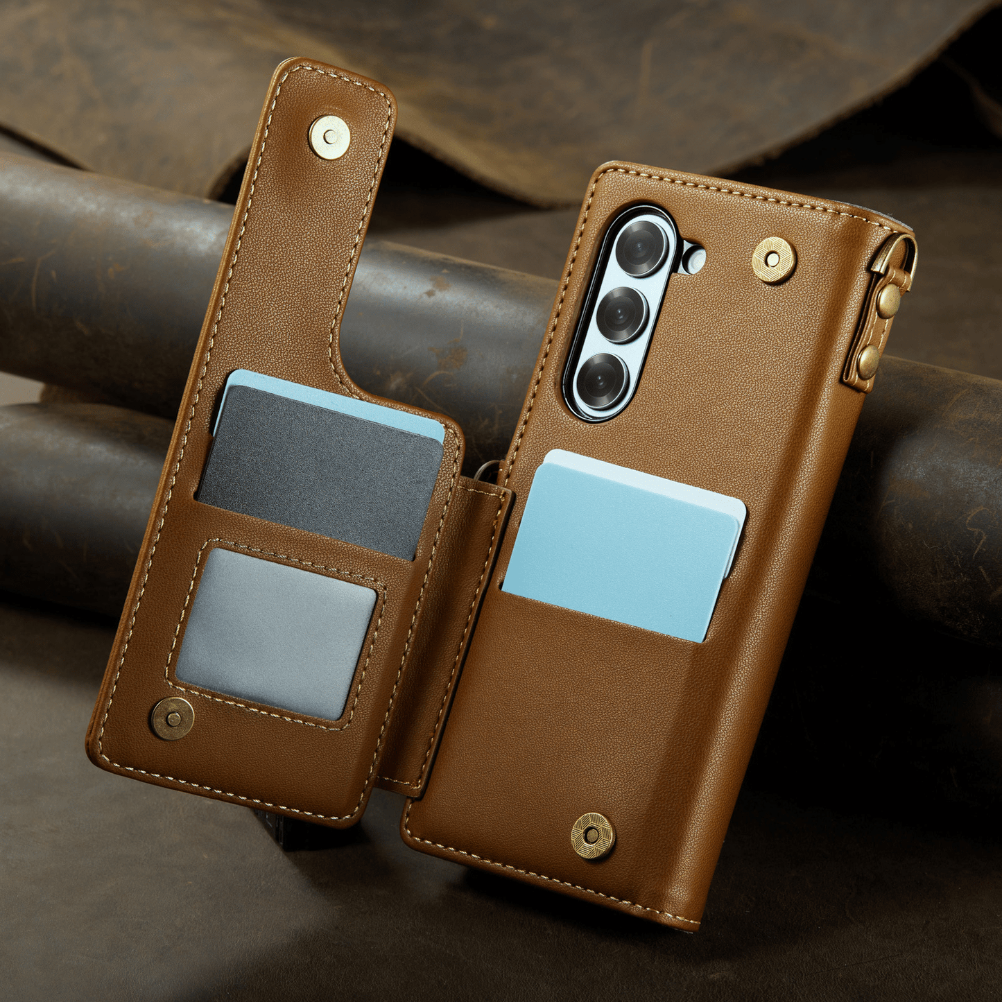 For Samsung Galaxy Z Fold 6 Case with Pen Holder Slot, RFID Blocking Wallet Case