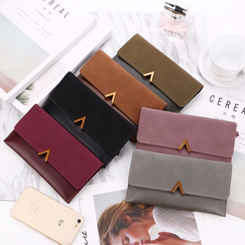 Synthetic Leather Women Wallet Hasp Zipper Coin Card Holder Bag Purse 19.5*9.5CM