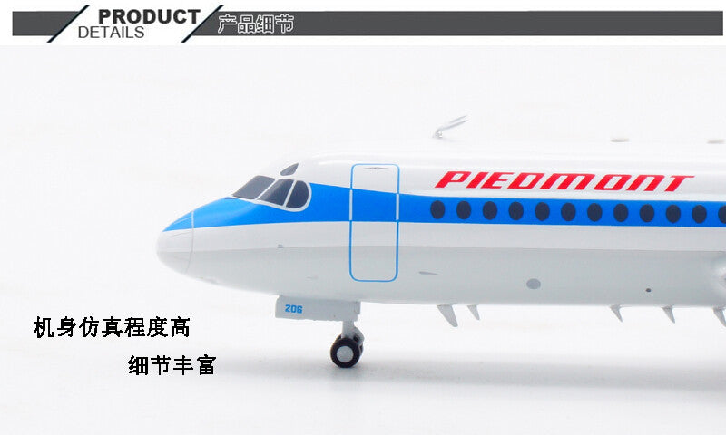 1:200 InFlight PIEDMONT Fokker F-28-4000 Passenger Plane Diecast Aircraft Model