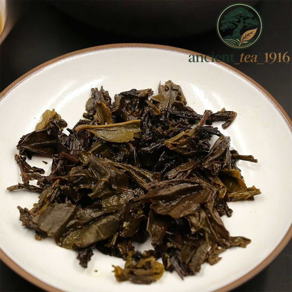 318g Anhua Baishaxi 1953 Hei Cha Royal Fu Cha Dark Tea Golden Flower Brick Tea