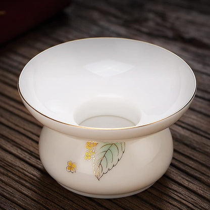 Porcelain Dehua Tea Strainer Tea Filter Tea Separator Kung Fu Tea Set