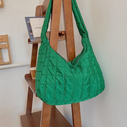 High Quality Cotton Feather Down Shoulder Bag Winter Handbags Tote Messenger Bag