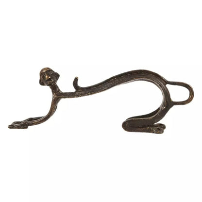 Set of 2 Antique Look Brass Black Monkey Body Door Handle