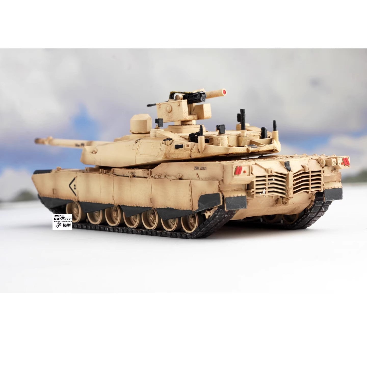 AM 1/72 US M1X Tank Abrams Tank Sand Color Finished Model Ornament Toys