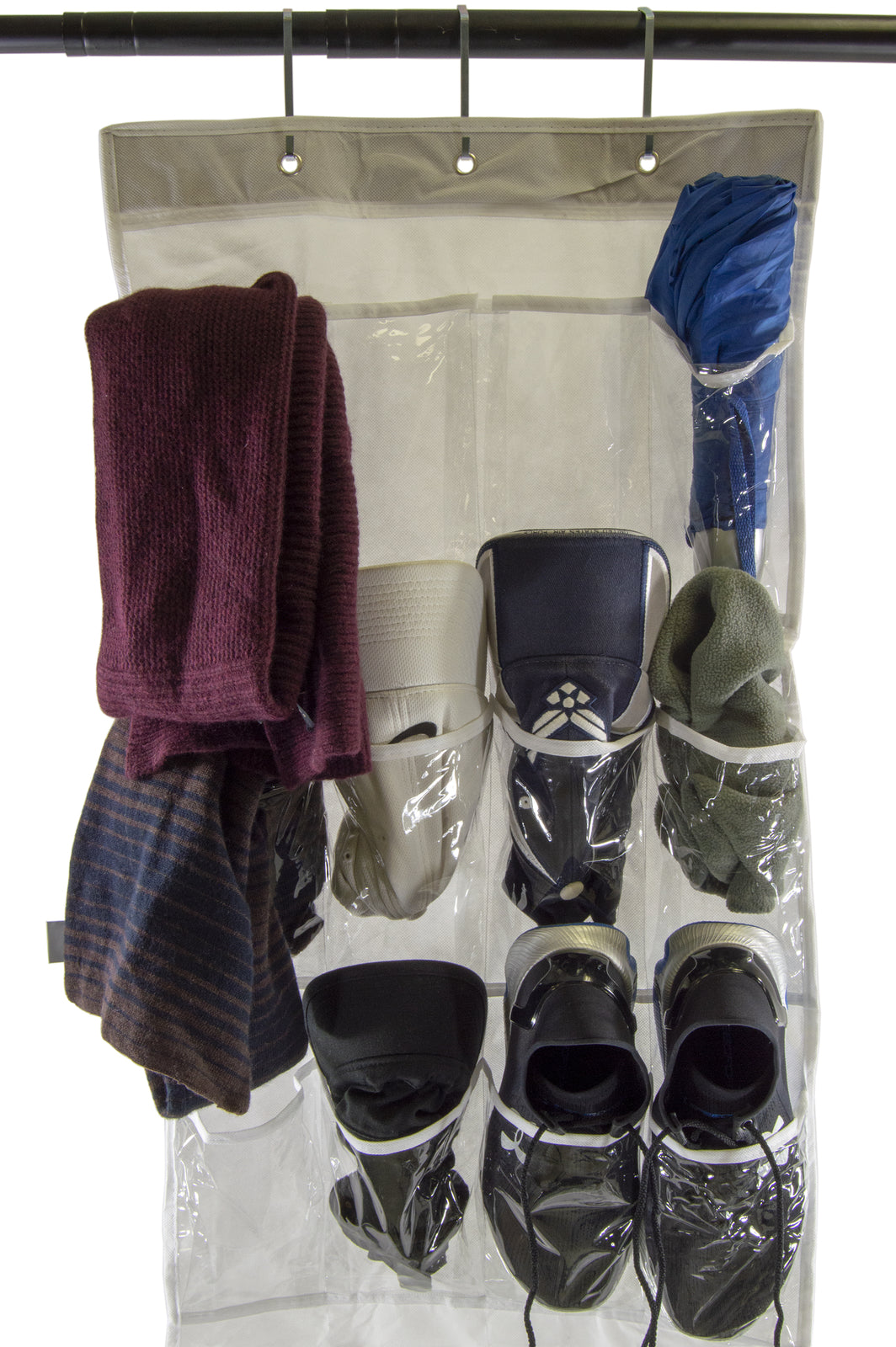 Hanging Shoe Organizer with 24 Pockets (Holds 12 Pairs)