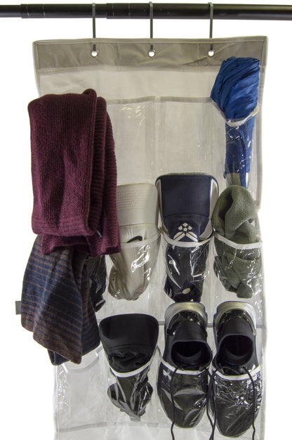 Hanging Shoe Organizer with 24 Pockets (Holds 12 Pairs)