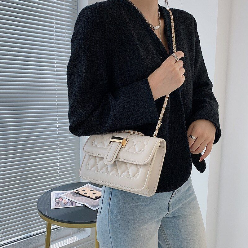 Fashion Leather Women Shoulder Bag Satchels Solid Color Crossbody Hasp Handbag