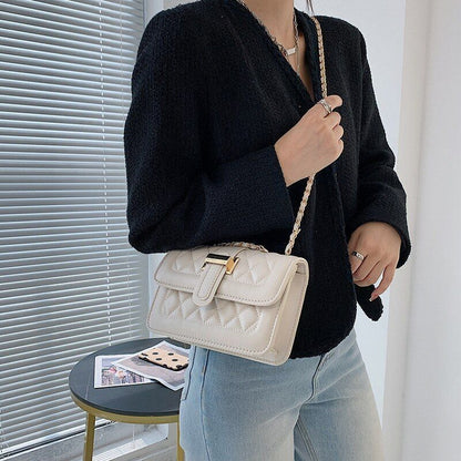 Fashion Leather Women Shoulder Bag Satchels Solid Color Crossbody Hasp Handbag
