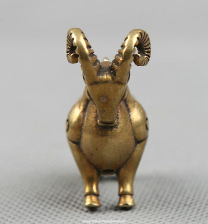 41MM Small Chinese Bronze Lovable Zodiac Animal Sheep Goat Wealth Statue