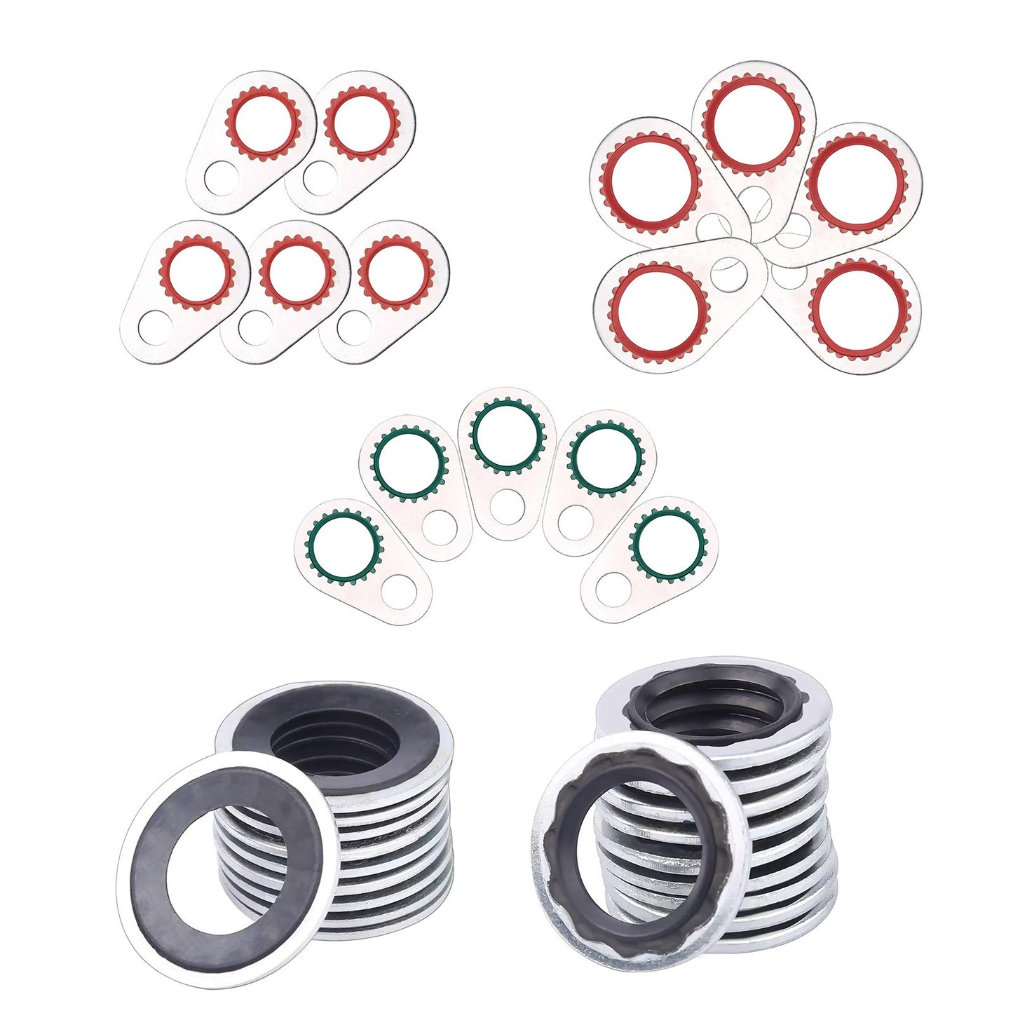 60Pcs 9 Size Air Conditioning System Compressor Gasket Seal Washer Replace Kits