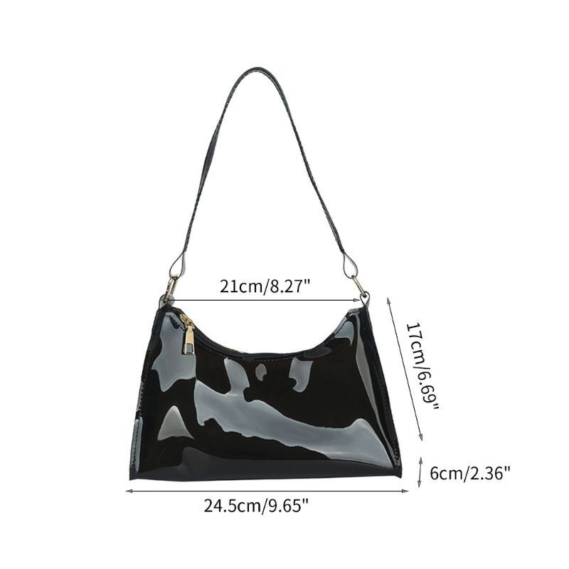 Jelly Shoulder Bag Half Moon Handbag PVC Underarm Bags Transparent Shopping Bag