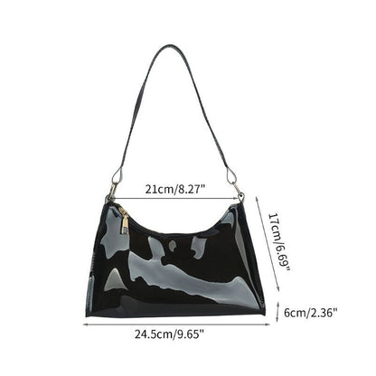 Jelly Shoulder Bag Half Moon Handbag PVC Underarm Bags Transparent Shopping Bag