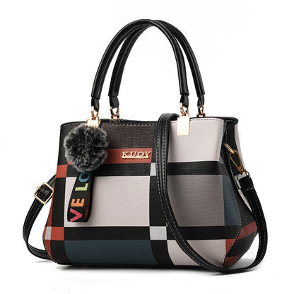 Women's Bag One-shoulder Messenger Bag Fashion All-match Checked Handbag