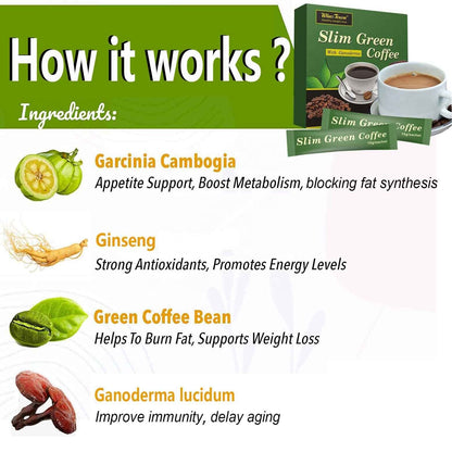 Slim green Coffee slimming herbs weight loss instant Ganoderma coffee 270g