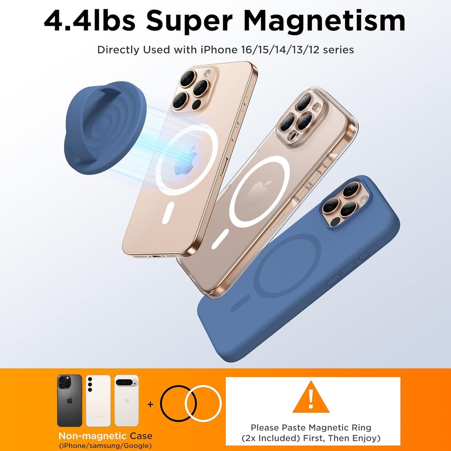 Magnetic Phone Grip Ring Holder, Liquid Silicone Magnet Cell Phone Grip Finger L