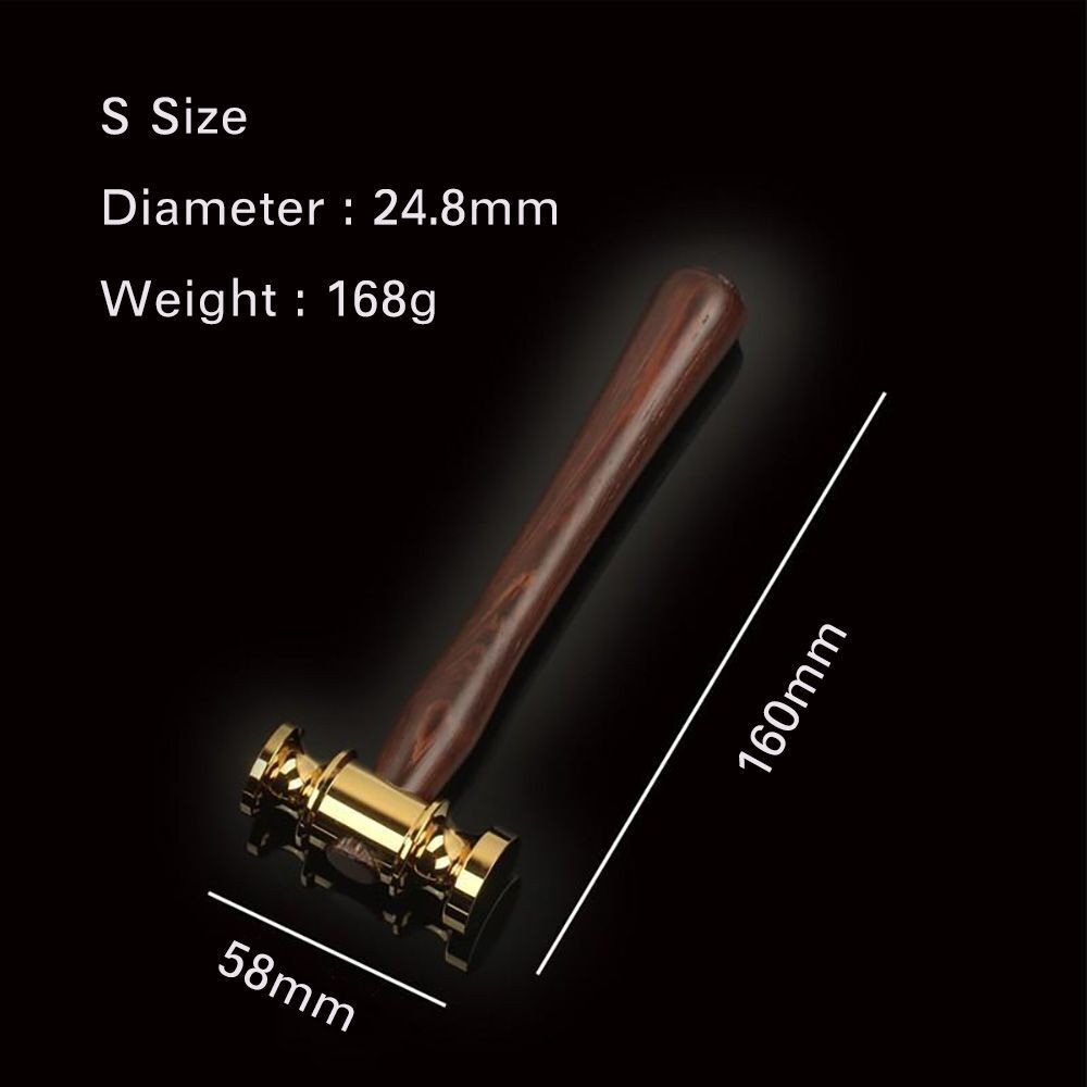 Hammer Solid Brass Mirror Polished Wooden Handle Leather Craft Workshop DIY Tool