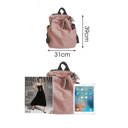 Backpack High Capacity Travel Purse Laptop Canvas Women Schoolbag 20-35 L Zipper