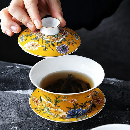 300ml Ceramic Gaiwan Tea Cup Saucer Tea Bowl Kungfu Teaware Tureen Tea Ceremony