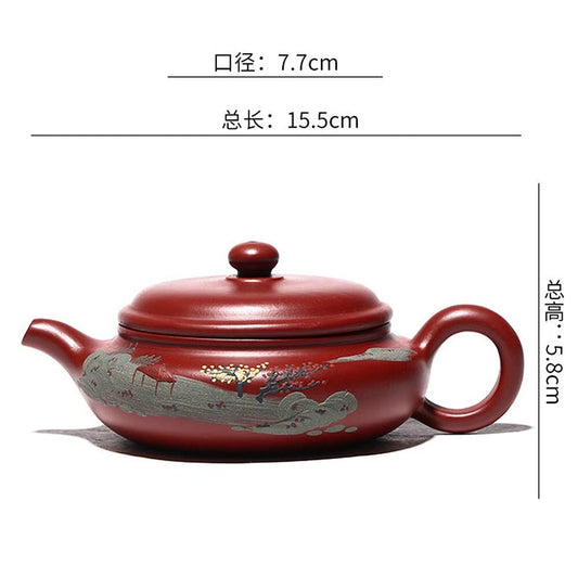 170ml Purple Clay Teapot Yixing Dahongpao Landscape Teapot Kung Fu Tea Set