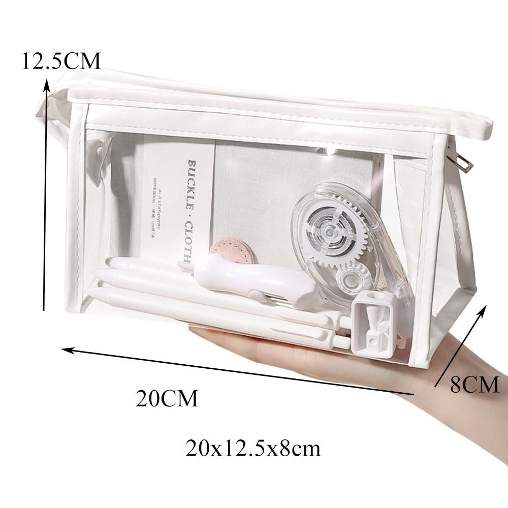 Large Transparent Makeup Bag Storage Cosmetic Triangular Box Purse 20*8*12.5 CM
