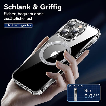 For iPhone 16/15/14/13 Pro Max Case Clear Compatible with Magnetic Non-yellowing