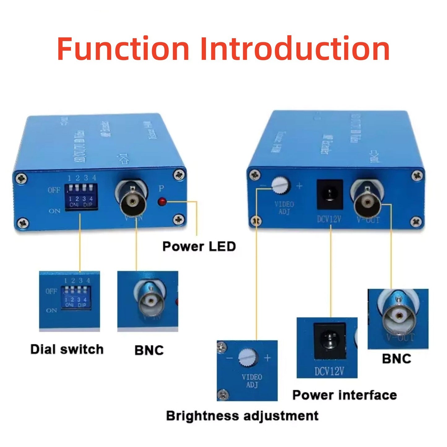 1x Coaxial Cable AHD/TVI/CVI/CVBS 1080P Video Amplifier Extends for CCTV System