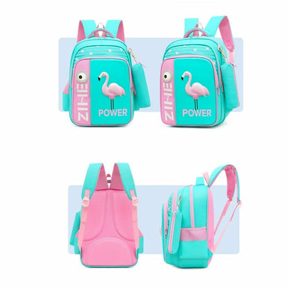 3D Flamingo Bags School Girls Boys Shark Backpack Orthopedic Grades 3-5 Zipper