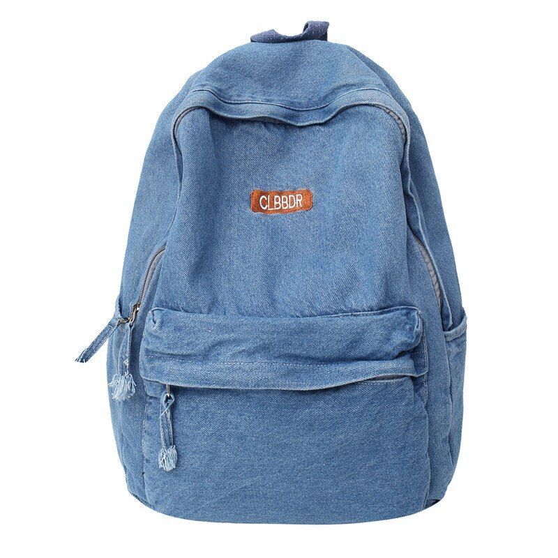 Canvas Denim Book Bag Backpack Traveling School Bags Vintage Laptop 33*13*43 CM