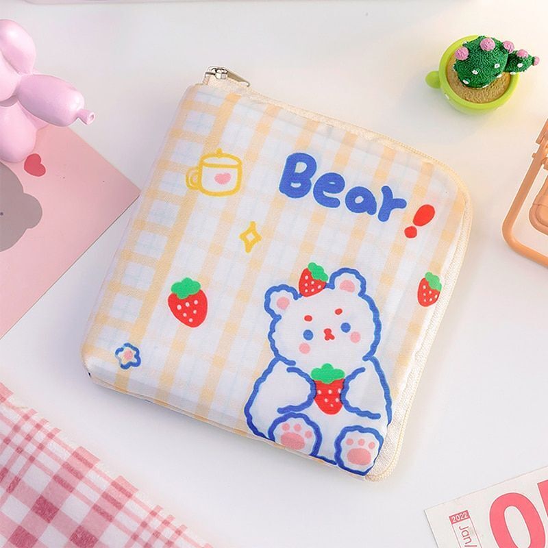 Storage Bag Napkin Pouch Cosmetic Bags Organizer Makeup Purse Nylon Black Travel