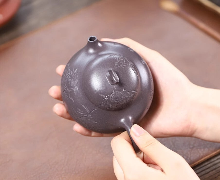 220cc chinese Yixing Handmade Zisha teapot tianqing clay eggplant GongFu Tea Pot