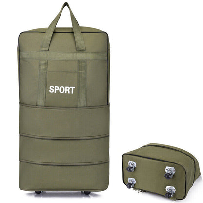 Large Capacity Foldable Luggage Trolley Bags Oxford Expendable Wheel Travel Bags