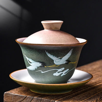 Retro Huancai Creative Ceramic Household Tea Bowl Tea Set Tea Bowl Tea Set